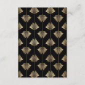 Luxus Gold Black Great Gatsby Hochzeitsempfang Begleitkarte (Rückseite)