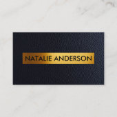 Luxus Gold & Black Leather Business Card Visitenkarte (Vorderseite)