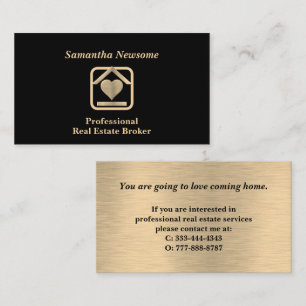Luxus Gold & Black Real Anwesen Business Card Visitenkarte