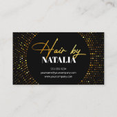 Luxus Gold Black Sparkle Friseursalon Empfehlungskarte (Rückseite)
