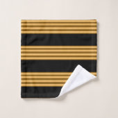 Luxus Gold Black Stripes Badhandtuch Set (Waschlappen)