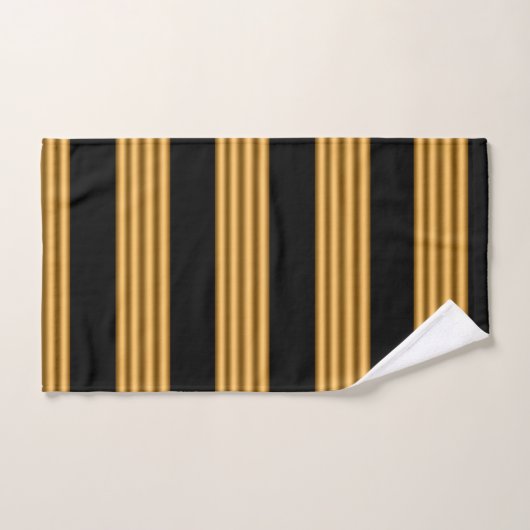 Luxus Gold Black Stripes Badhandtuch Set (Handtuch)