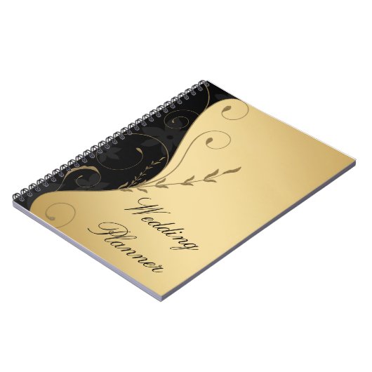 Luxus Gold-Black Wedding Planner Notebook Notizblock (Linke Seite)