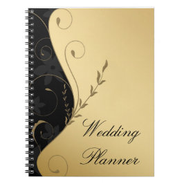 Luxus Gold-Black Wedding Planner Notebook Notizblock