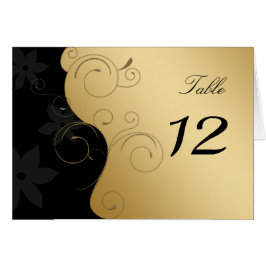 Luxus Gold-Black Wedding Table Card