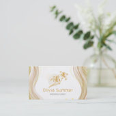Luxus Gold Blume Visitenkarte (Stehend Vorderseite)