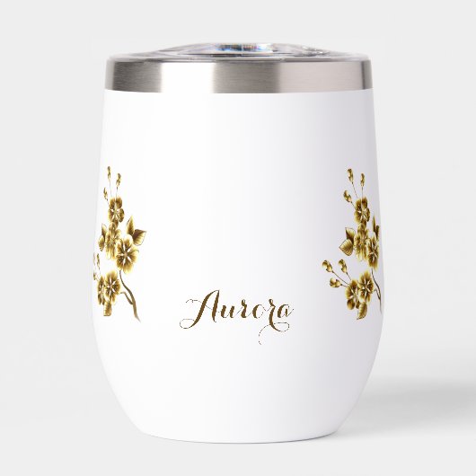 Luxus-Gold-Blumen-Glitter-Typografie (Vorderseite)
