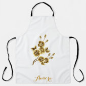 Luxus-Gold-Blumen-Glitter-Typografie Schürze (Vorderseite)