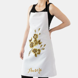Luxus-Gold-Blumen-Glitter-Typografie Schürze
