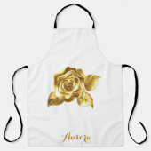 Luxus-Gold-Blumen-Glitter-Typografie Schürze (Vorderseite)