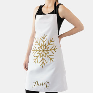 Luxus-Gold-Blumen-Glitter-Typografie Schürze