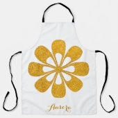 Luxus-Gold-Blumen-Glitter-Typografie Schürze (Vorderseite)