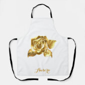 Luxus-Gold-Blumen-Glitter-Typografie Schürze (Vorderseite)