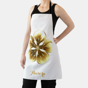 Luxus-Gold-Blumen-Glitter-Typografie Schürze