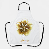 Luxus-Gold-Blumen-Glitter-Typografie Schürze (Vorderseite)