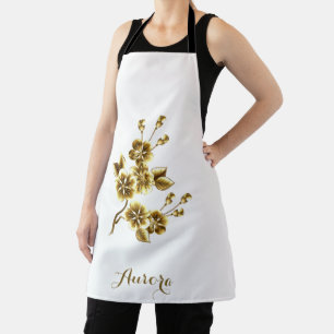 Luxus-Gold-Blumen-Glitter-Typografie Schürze