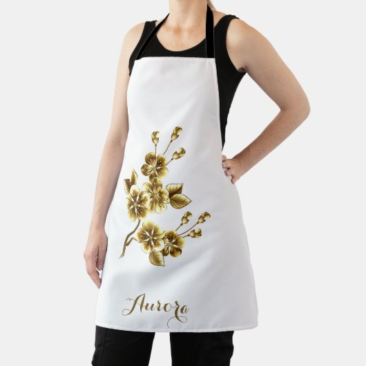 Luxus-Gold-Blumen-Glitter-Typografie Schürze (InSitu)
