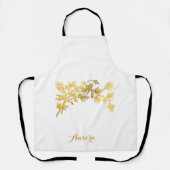Luxus-Gold-Blumen-Glitter-Typografie Schürze (Vorderseite)