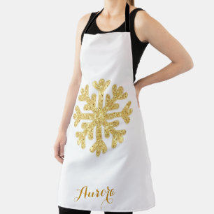 Luxus-Gold-Blumen-Glitter-Typografie Schürze