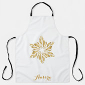 Luxus-Gold-Blumen-Glitter-Typografie Schürze (Vorderseite)