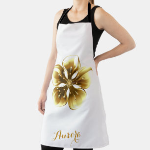 Luxus-Gold-Blumen-Glitter-Typografie Schürze