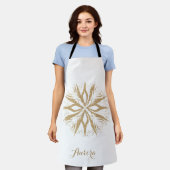 Luxus-Gold-Blumen-Glitter-Typografie Schürze (Getragen)