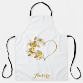 Luxus-Gold-Blumen-Glitter-Typografie Schürze (Vorderseite)