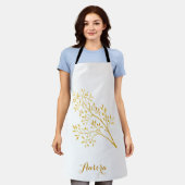 Luxus-Gold-Blumen-Glitter-Typografie Schürze (Getragen)
