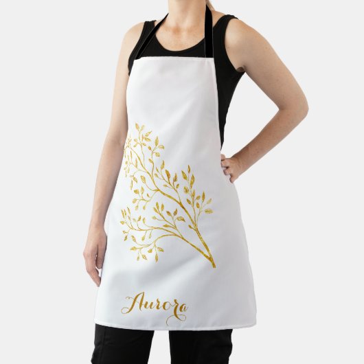 Luxus-Gold-Blumen-Glitter-Typografie Schürze (InSitu)