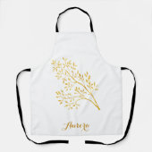 Luxus-Gold-Blumen-Glitter-Typografie Schürze (Vorderseite)
