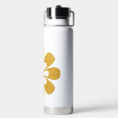 Luxus-Gold-Blumen-Glitter-Typografie Trinkflasche (Hinten)
