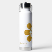 Luxus-Gold-Blumen-Glitter-Typografie Trinkflasche (Vorderseite)