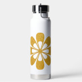 Luxus-Gold-Blumen-Glitter-Typografie Trinkflasche (Links)