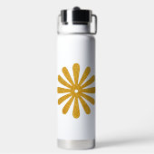 Luxus-Gold-Blumen-Glitter-Typografie Trinkflasche (Hinten)