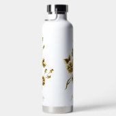 Luxus-Gold-Blumen-Glitter-Typografie Trinkflasche (Rechts)