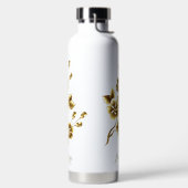 Luxus-Gold-Blumen-Glitter-Typografie Trinkflasche (links)