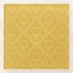 Luxus-Gold-Blumen-Tapete Glasuntersetzer
