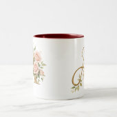 Luxus-Gold-Blumenmonogramm A Tasse Premium Elegant (Mittel)