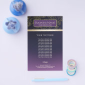 Luxus Gold Blumenmuster Lila Salon & Wellness-Cent Flyer (Einzeln)