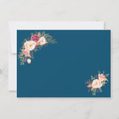 Luxus Gold Blush Pink Floral Navy Save the Date (Rückseite)