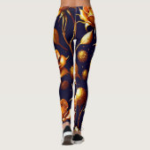 Luxus Gold Boho Rose Moderne Kollektion Leggings (Rückseite)