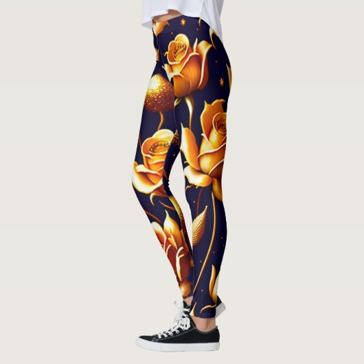 Luxus Gold Boho Rose Moderne Kollektion Leggings (Links)