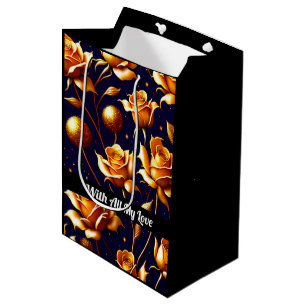 Luxus Gold Boho Rose Moderne Kollektion Mittlere Geschenktüte