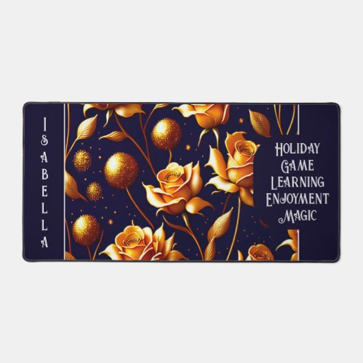 Luxus Gold Boho Rose Moderne Kollektion Schreibtischunterlage (Vorderseite)