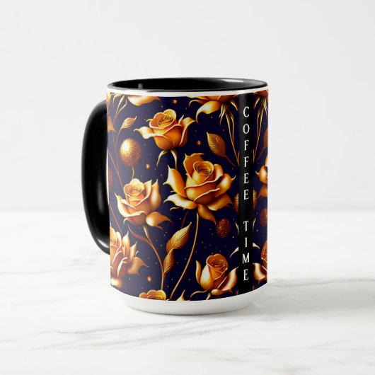Luxus Gold Boho Rose Moderne Kollektion Tasse (Vorderseite Links)