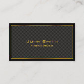 Luxus Gold Border Financial Advisor Business Card Visitenkarte (Vorderseite)