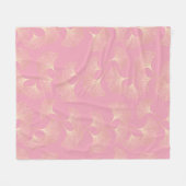 Luxus-Gold-Botanik-Blatt-Blush-Rosa-Muster Fleecedecke (Vorderseite (Horizontal))