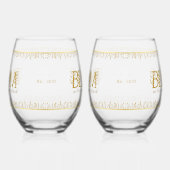 Luxus Gold Botanische Flora "BLOOM" Trinkbehälter  Weinglas Ohne Stiel (Links)