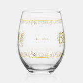 Luxus Gold Botanische Flora "BLOOM" Trinkbehälter Weinglas Ohne Stiel (Links)