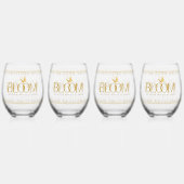 Luxus Gold Botanische Flora "BLOOM" Trinkbehälter Weinglas Ohne Stiel (Hinten)